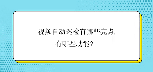 视频自动巡检有哪些亮点,有哪些功能?(图1)