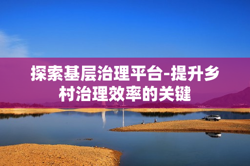 探索基层治理平台-提升乡村治理效率的关键