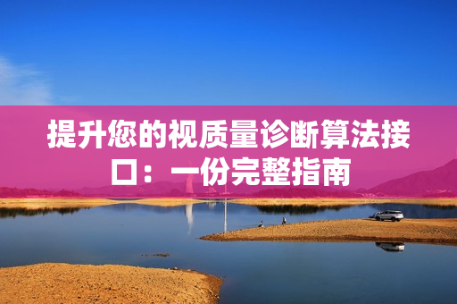 提升您的视质量诊断算法接口：一份完整指南